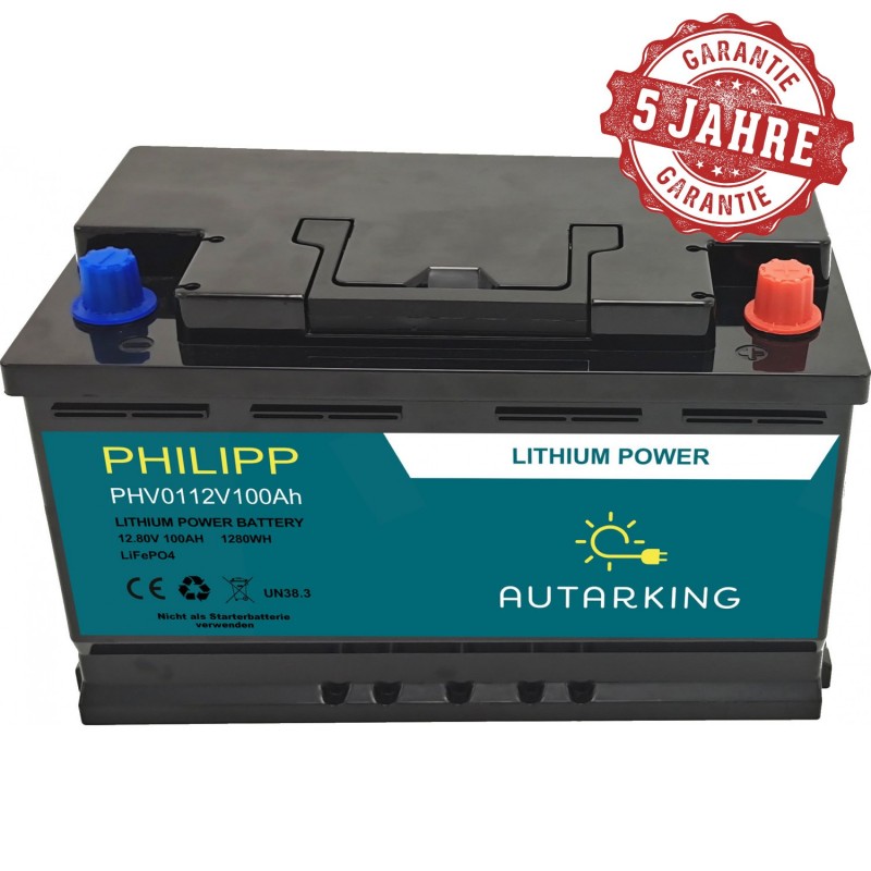 AUTARKING Philipp Lithium Batterie 12.8V 100Ah / Verbraucherbatterie mit  Bluetooth