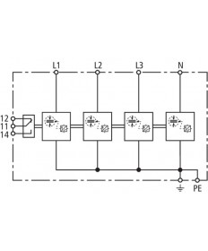 Blitzschutz / Ueberspannungsableiter AC T1+2 - 3Phase