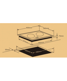 Sterling Power Cuisinière à induction-Plaque de cuisson-2800W encastrable