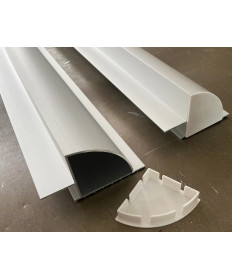 Profilo spoiler solare alluminio 68cm set bianco (2 pezzi)