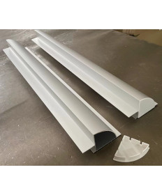 Profilo spoiler solare alluminio 68cm set bianco (2 pezzi)