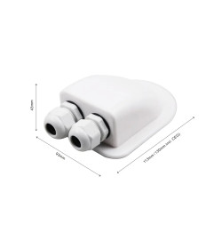 Pressacavo, 2 ganci M20 - bianco