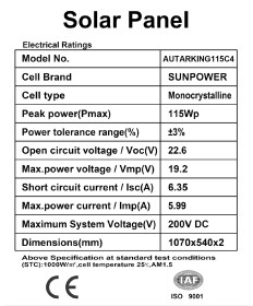 AUTARKING - Ordinare online il modulo solare Soléne 115W ETFE