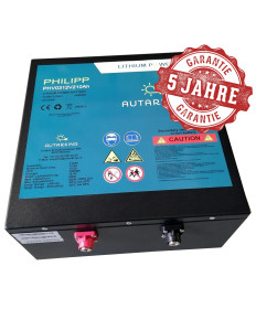 AUTARKING Philipp Batteria al litio 12,8V 100Ah / batteria al consumo con  Bluetooth
