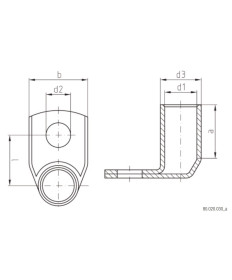 Cosses coudées 35mm2, 10.3mm (M10) 90° - (10pcs)