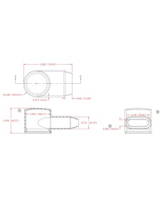 VTE - Battery terminal insulator 600 - oval - red