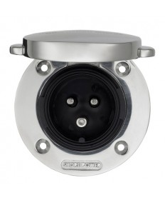 Steckdose Power Inlet 16A (MP16), Polyamid mit Deckel