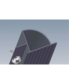 Profilé pour spoiler solaire en aluminium 68cm set noir (2 pièces)