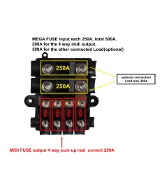 Scatola portafusibili - 2x MEGA 4x MIDI - nichelato