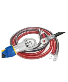 Crimping tubular cable lug, incl. shoe and shrink sleeve.