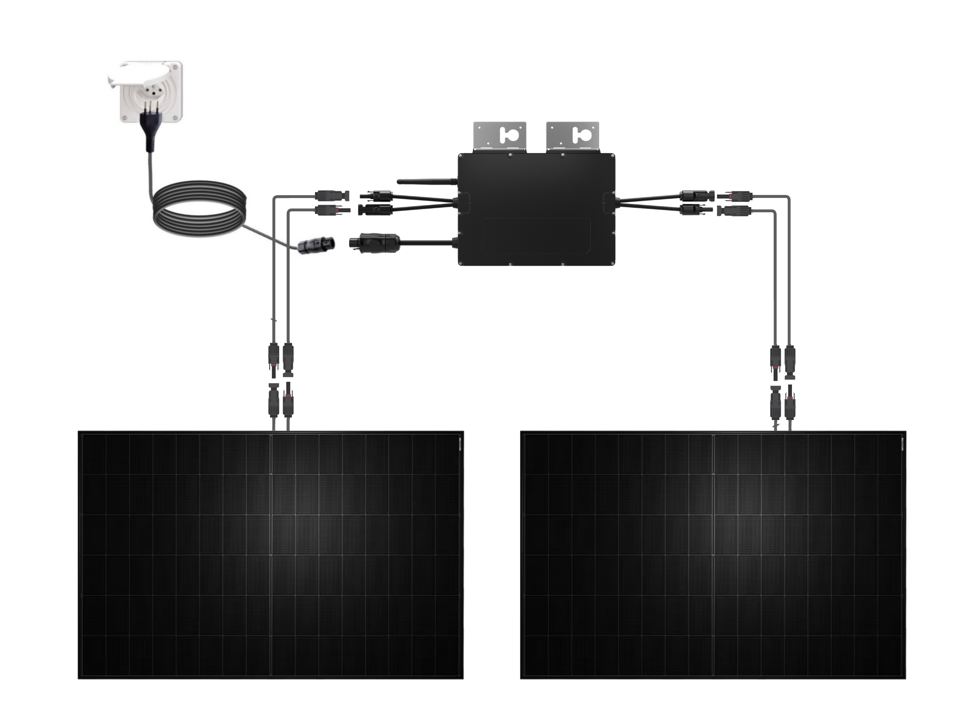 Balkonsolaranlage mit zwei Solarmodulen